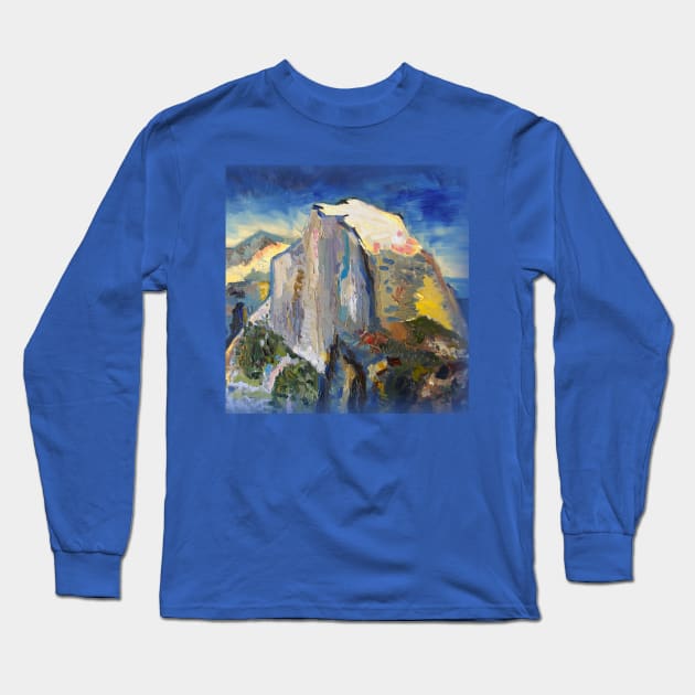 Yosemite Half Dome Rich Scenic Perspective Long Sleeve T-Shirt by natureguided